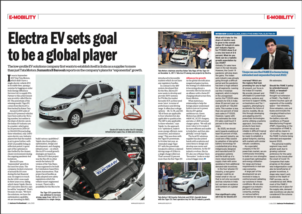 Electra EV sets goal to be a global player Electra
