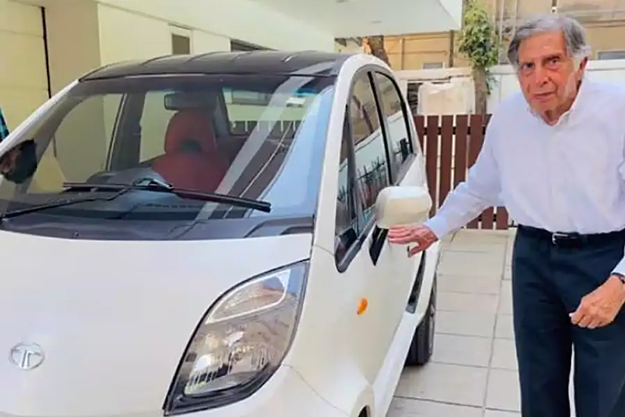Ratan Tata with Electric Nano